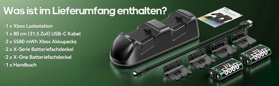 Adapter & Kabel: XBOX CONTROLLER LADESTATION MIT 2 AKKUS XBOX ONE/SERIES X/S – Neu und originalverpackt aus Kriens von swissgadget 7