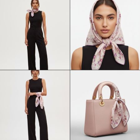 Christian Dior Vintage Tuch Rosa Floral 46x46