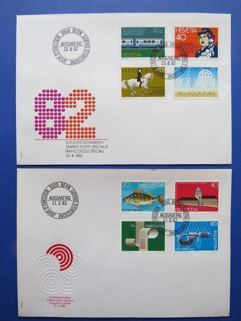Tutti i francobolli: 13 FDC Frei-/Werbemarken 1980-1986 – Usato da Brunnen venduto da Kumari 4