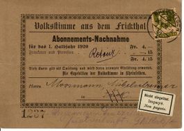 PK, Volksstimme aus dem Frickthal 1920
