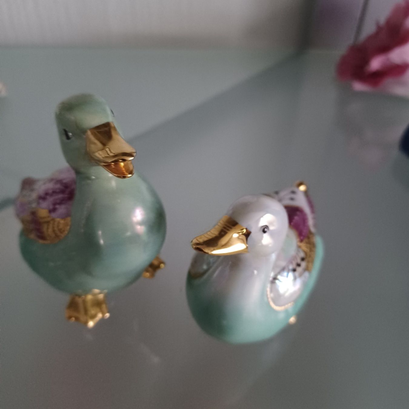 Statuette: 2 herzige kleine handgemalte   Enten – Usato da Abtwil SG venduto da luupsy