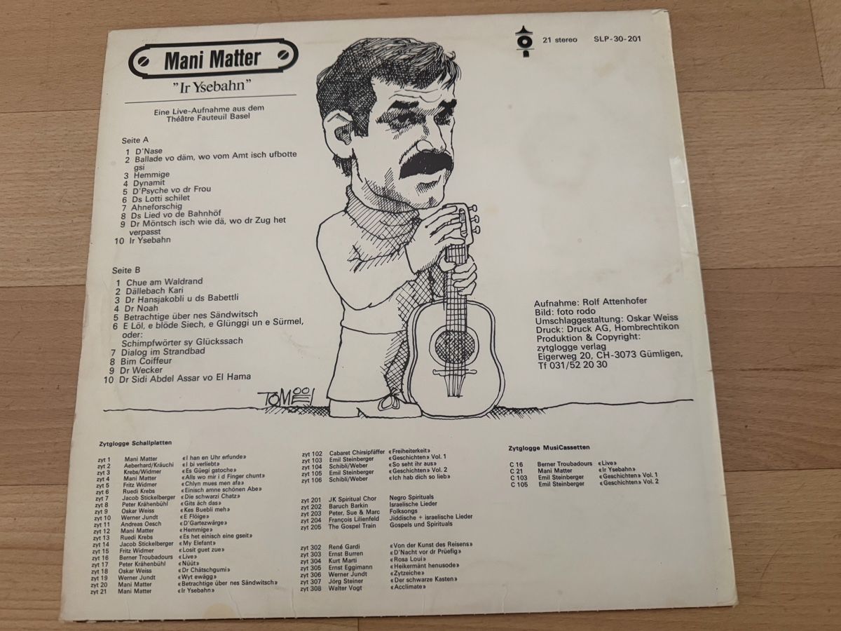 Dischi in vinile: Mani Matter "Ir Ysebahn"  – Usato da Zürich venduto da Orionos 1