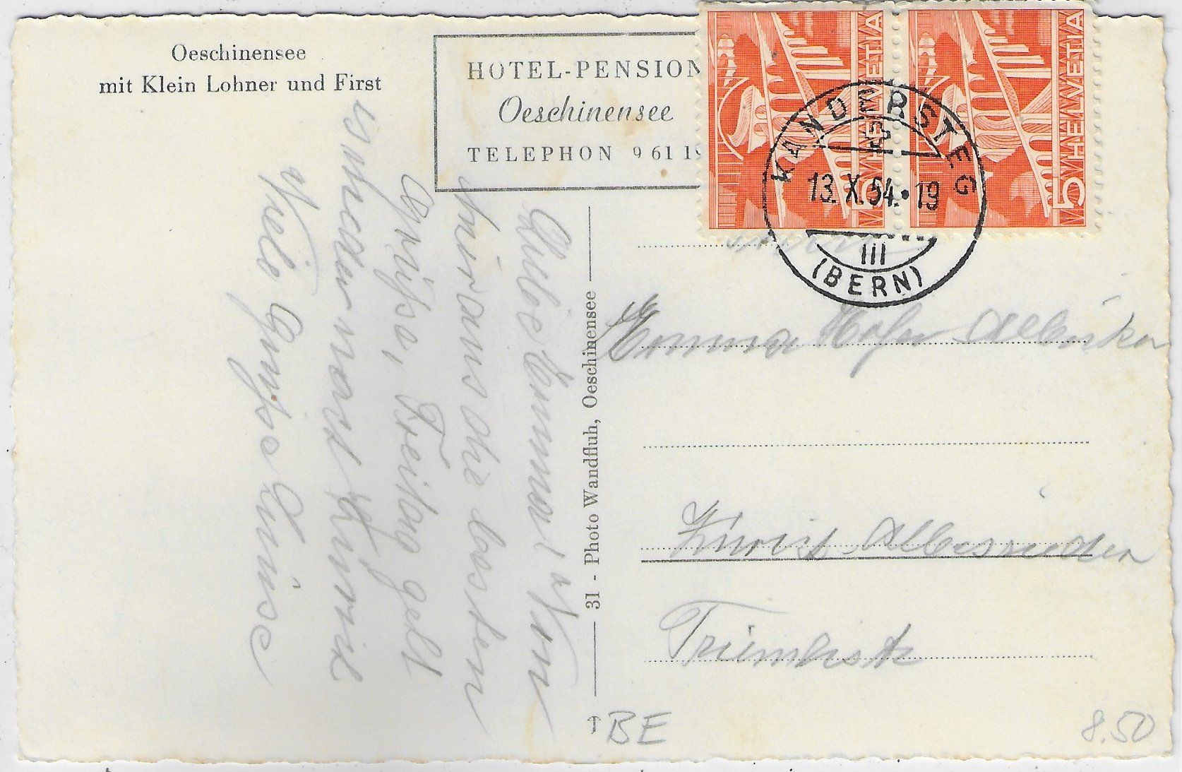 Cartes postales: Oeschinensee - Schafe – D'occasion à Ettingen par Kartenplanet 1