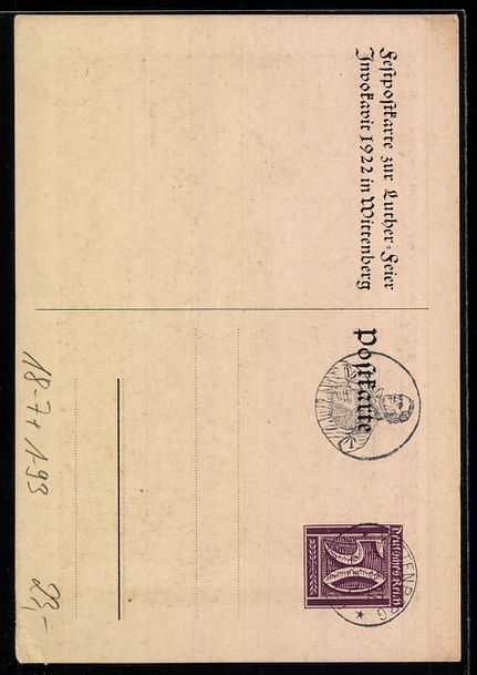 Cancelleria postale: Martin Luther predigt wider die Bilderst – Usato da Berlin venduto da bartko-reher 1