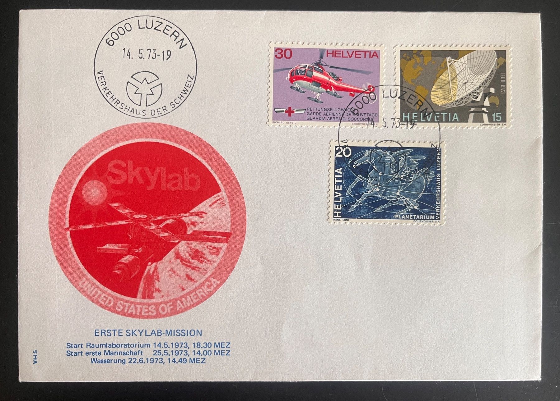 Tutti i francobolli: Erste Skylab-Mission 1973 – Usato da Biberist venduto da Edelfloh