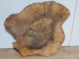 Nussbaum-Stammscheibe 60×55×6 cm Baumnuss Hirnholzscheibe