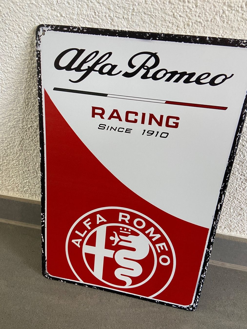 Insegne: ALFA ROMEO RACING  / ANGEBOT METALL SCHILD – Nuovo e nell'imballaggio originale da Seon venduto da Aaargauer01 3