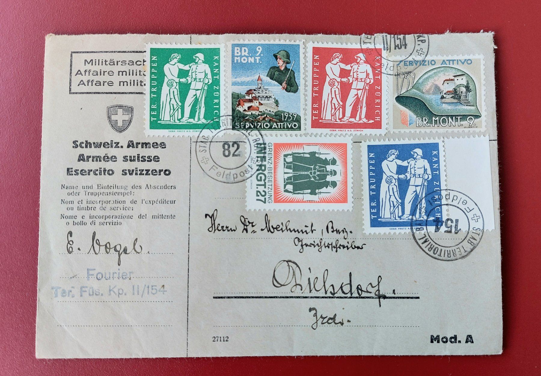 Tutti i francobolli: Couvert Schweizer Militär – Usato da Brütten venduto da Tempest4