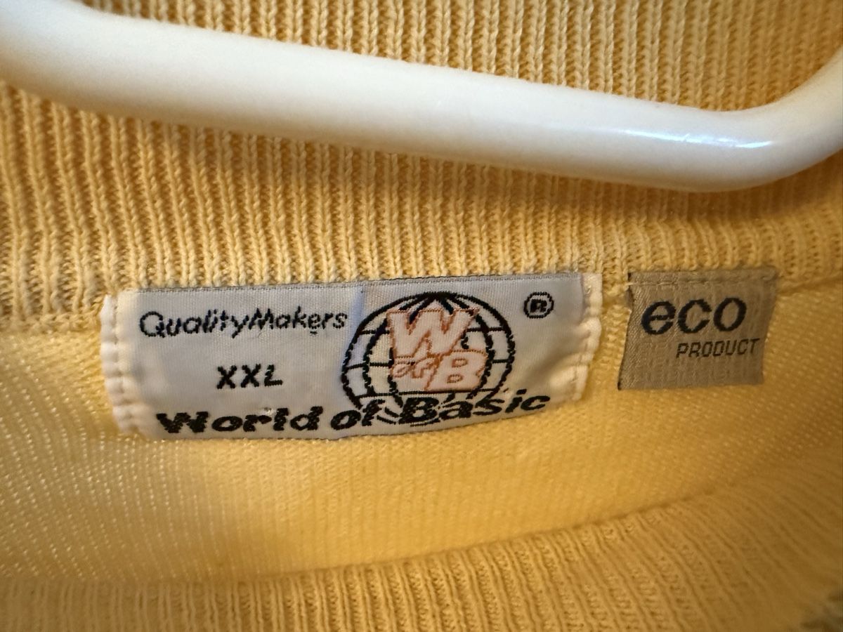 Maglioni & Felpe: Pull vintage coton jaune clair col rond, t.XL – Usato da Tavannes venduto da Thriftshop 3