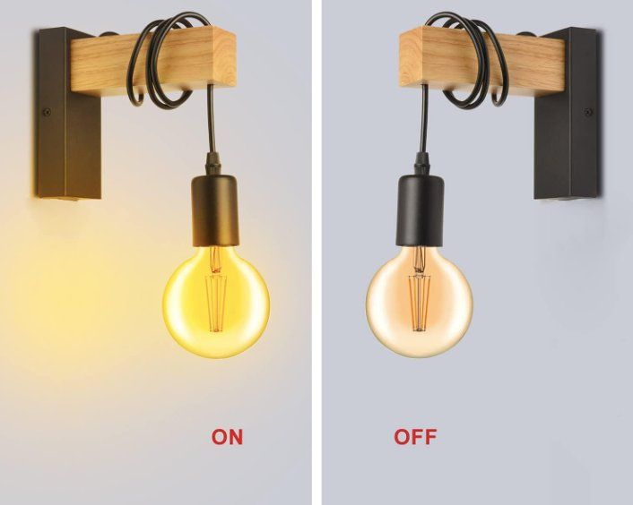 Lampen: Wandleuchte Innen Vintage mit E27 Glühbirne – Neu und originalverpackt aus Châtelaine von topshop.switzerland 7
