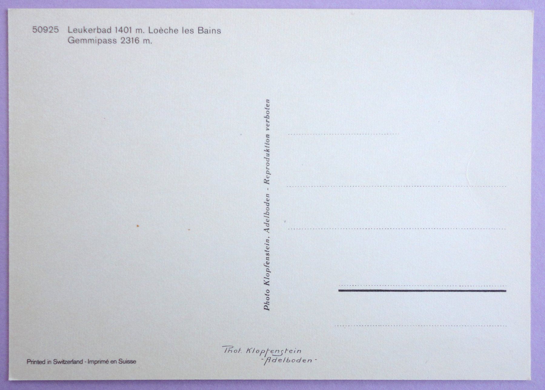 Cartoline postali: Leukerbad 1401 m, Loèche les Bains – Usato da Fétigny venduto da Billy2miny 1