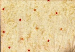 Baumwollstoff 50 x 130 cm  rote Sterne auf gelb