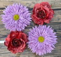 4Stk. Rosen und Astern Kunstblumen