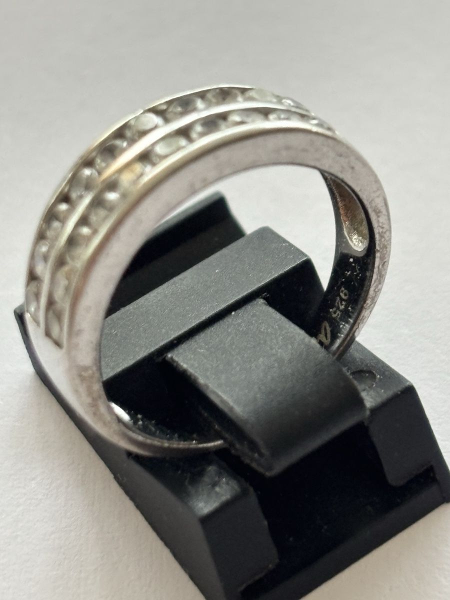Anelli: Silber Ring 925 Zirkonia  2 Reihen – Usato da Langnau am Albis venduto da flusspflege 3