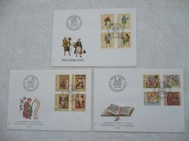 Pro Patria 1988 - 1990 3 FDC SBK B219 - B230