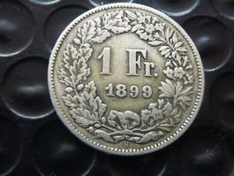 1 Fr. 1899  Auflage 0,40 Mio.  -  Ungereinigt  -