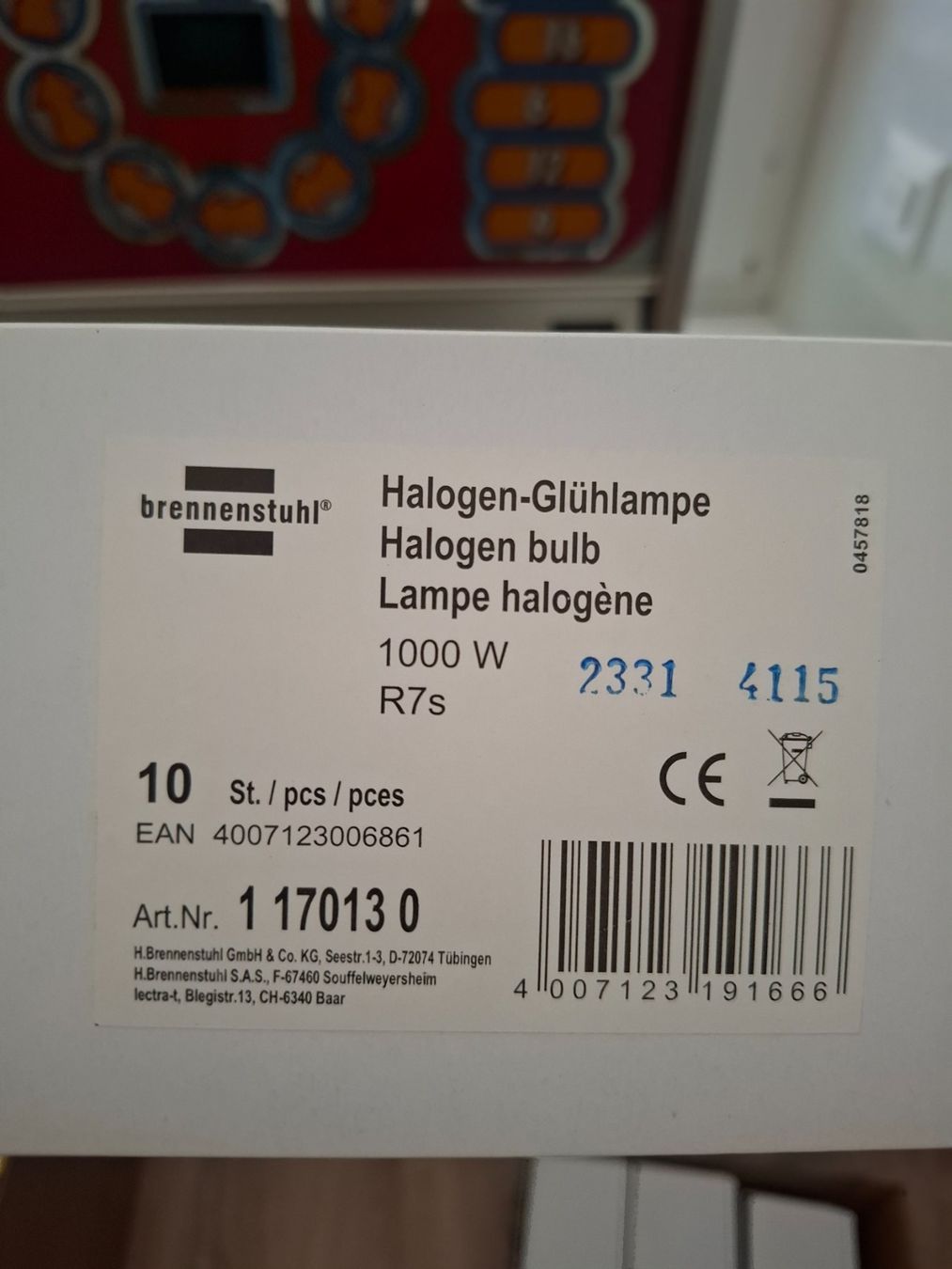 Lampes: Halogenstäbe 126 Stück von Pasinelli 1000W – Neuf avec emballage d'origine à Frenkendorf par HJ.Peter.AG 3