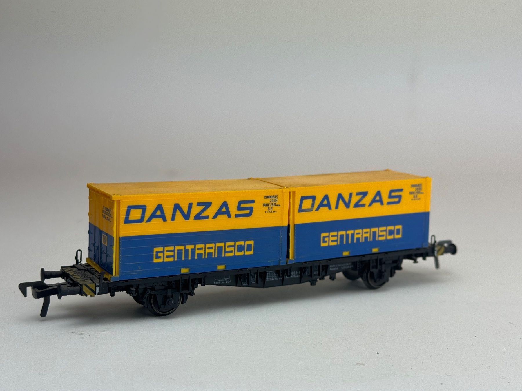 Lima Modellini di ferrovie: HR- Fleischmann  Containertragwagen Danzas – Usato da Elm venduto da Wikmtz