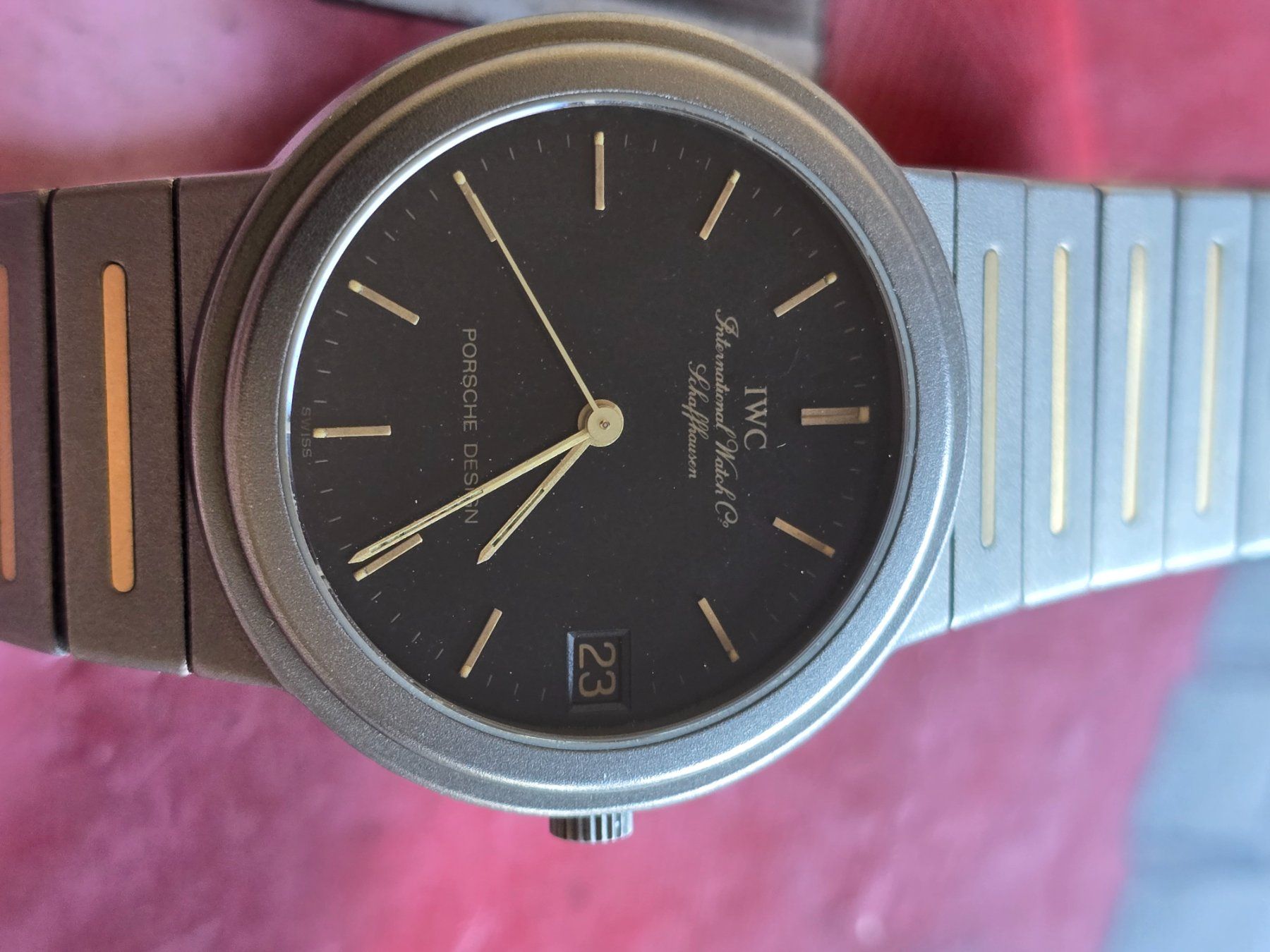IWC Orologi: 471 IWC Porsche Design Titanium / Gold Date Top – Usato da Muri AG venduto da Corredor 1