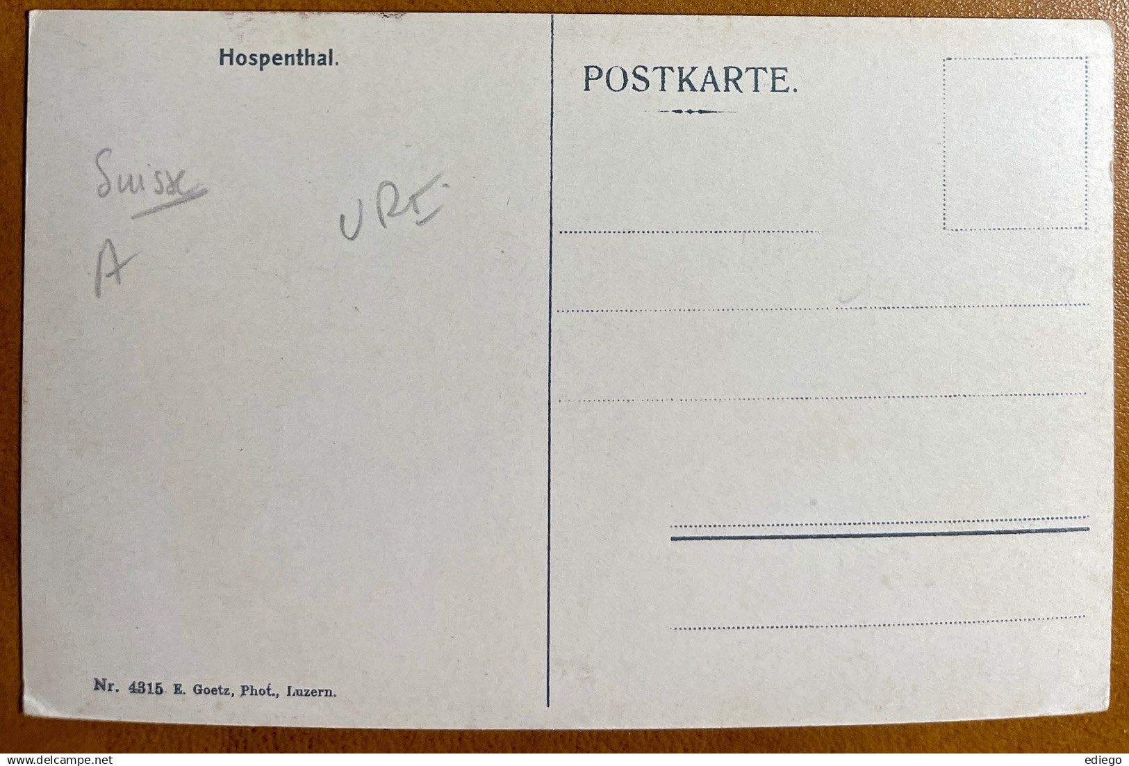 Cartoline postali: AK: Hospental – Usato da Lutry venduto da Ediego 1