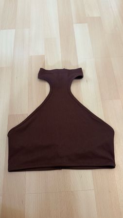 Top braun, bauchfrei, Grösse S