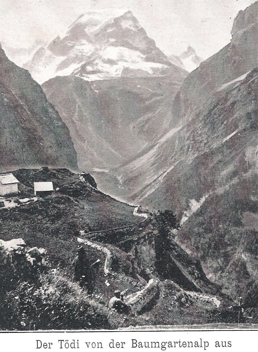 Cartoline postali: 28.6.1900 sw Litho/Glarus Baumgartenalp top Sicht – Usato da Zürich venduto da Hagliweg
