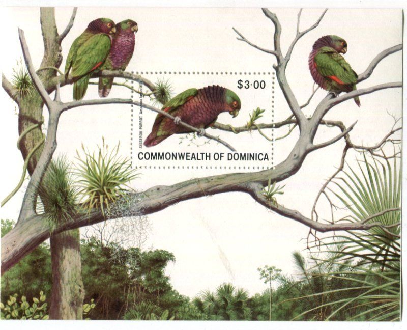 Tous les timbres: Block "Papageien". Dominica – Neuf avec emballage d'origine à Basel par Butsch5