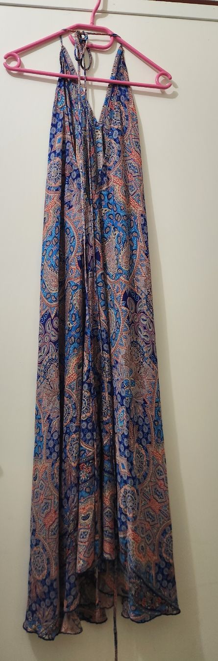 Kleider: Robe longue imprimée DEEPTI S.C. 70% soie, taille unique – Gebraucht aus Niedergösgen von Eva2410 1