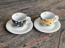 2 x La Porcellane d'Ancap Espressotassen mit Unterteller