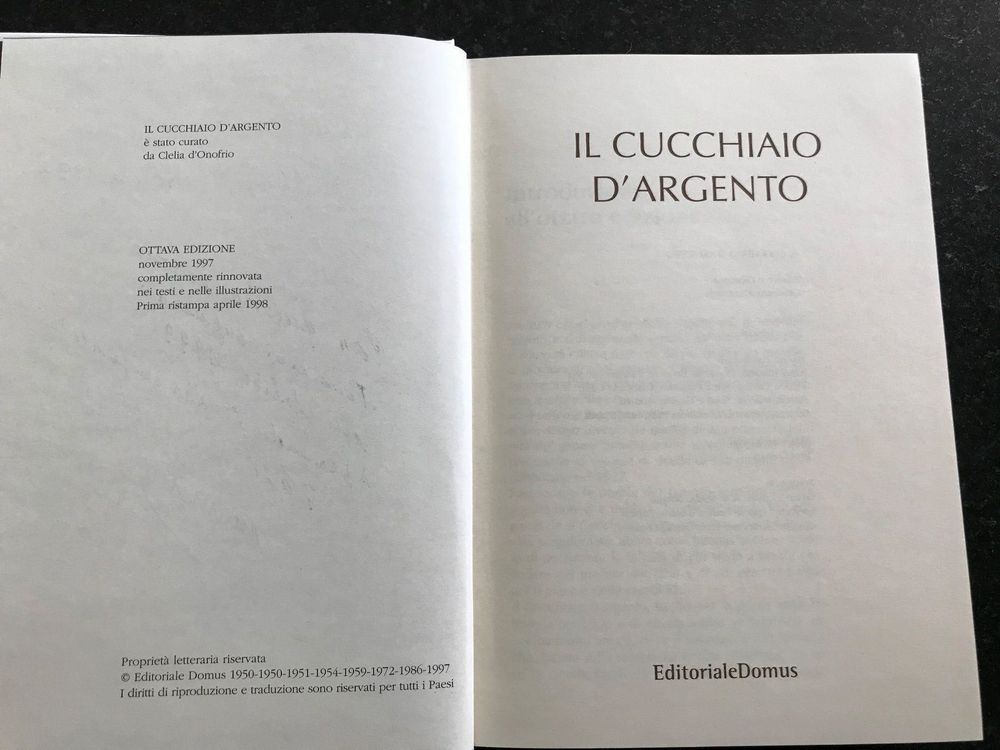 IL CUCCHIAIO D'ARGENTO Kochbuch