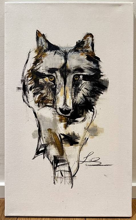 Gemälde: Wolf - Original Acrylgemälde  – Gebraucht aus Bellach von lia_26tj