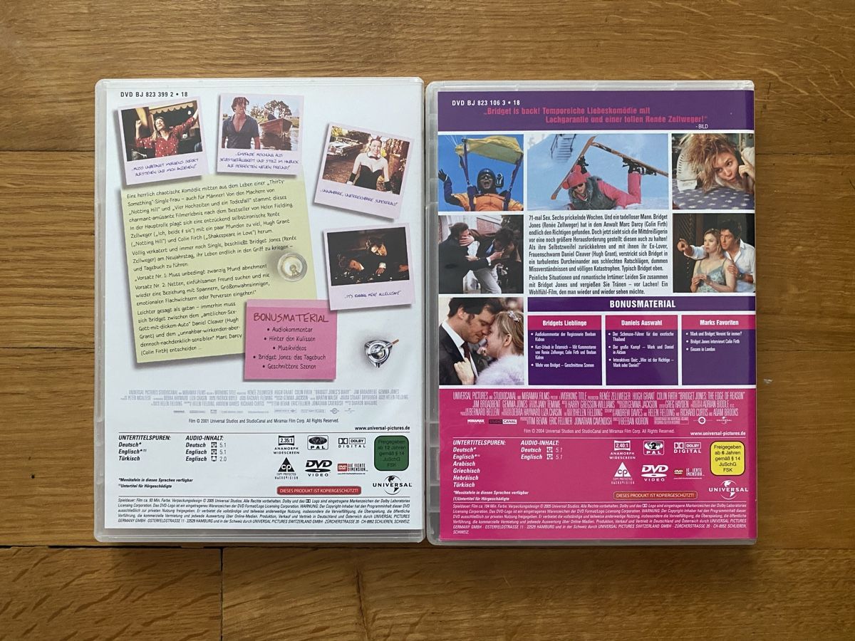 Tous les DVDs: Bridget Jones DVD 1.+ 2. – D'occasion à Muttenz par Bugijeta 1