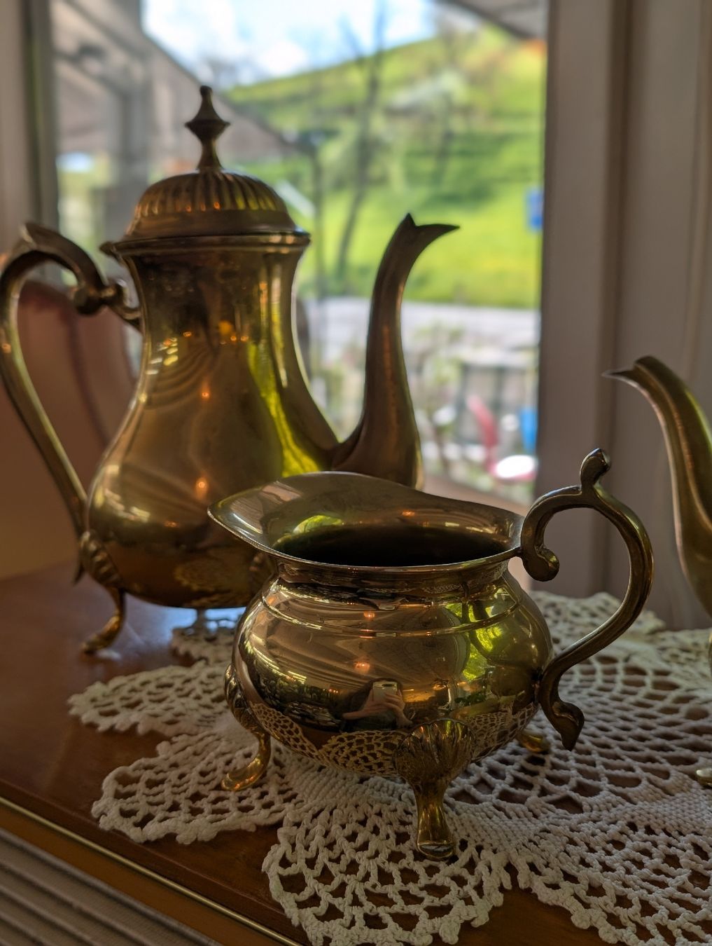 Teiere: Elegantes Messing Kaffee- / Teeset – Usato da Adligenswil venduto da karinma 1