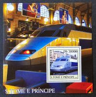 Sao Tome und Principe-Mi Block 468 ** (2003) Bahnmotive