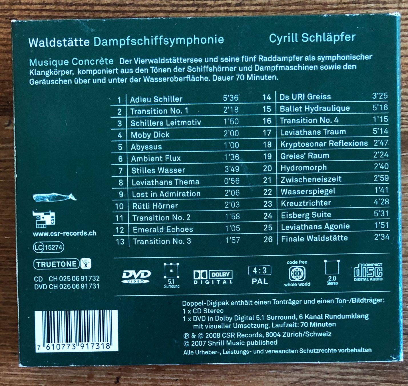 CDs: Waldstätte - Dampfschiffsymmphonie 2CD, Field Recordings – Gebraucht aus Luzern von Schlafenicht00 2