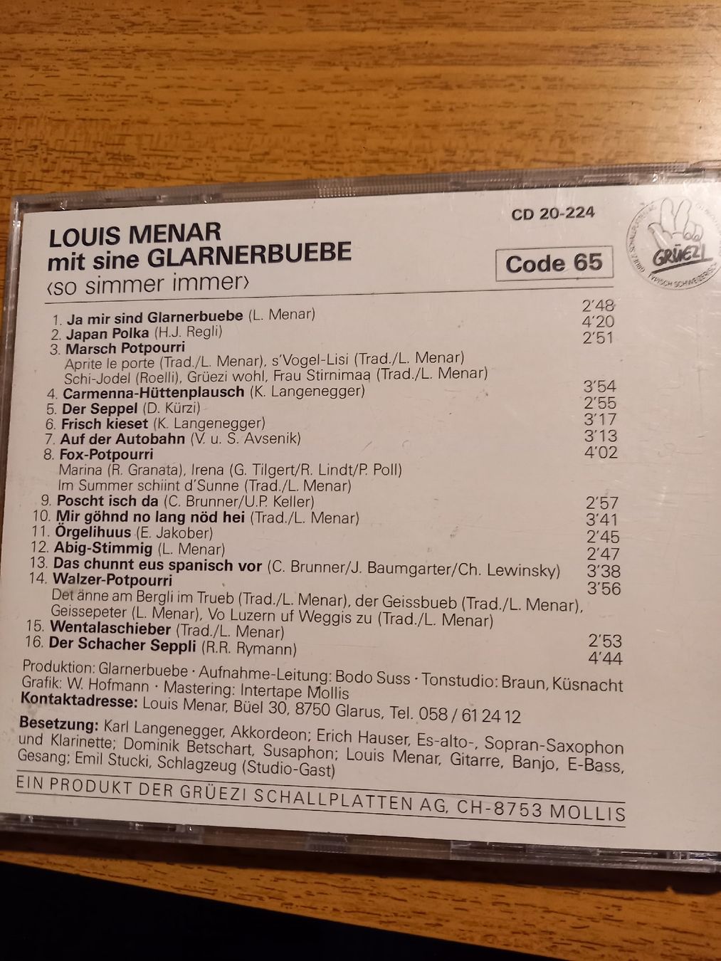 CDs: CD Louis Menar mit dä Glarnerbuebe, gebraucht – Gebraucht aus Galgenen von Allerlei8854 1