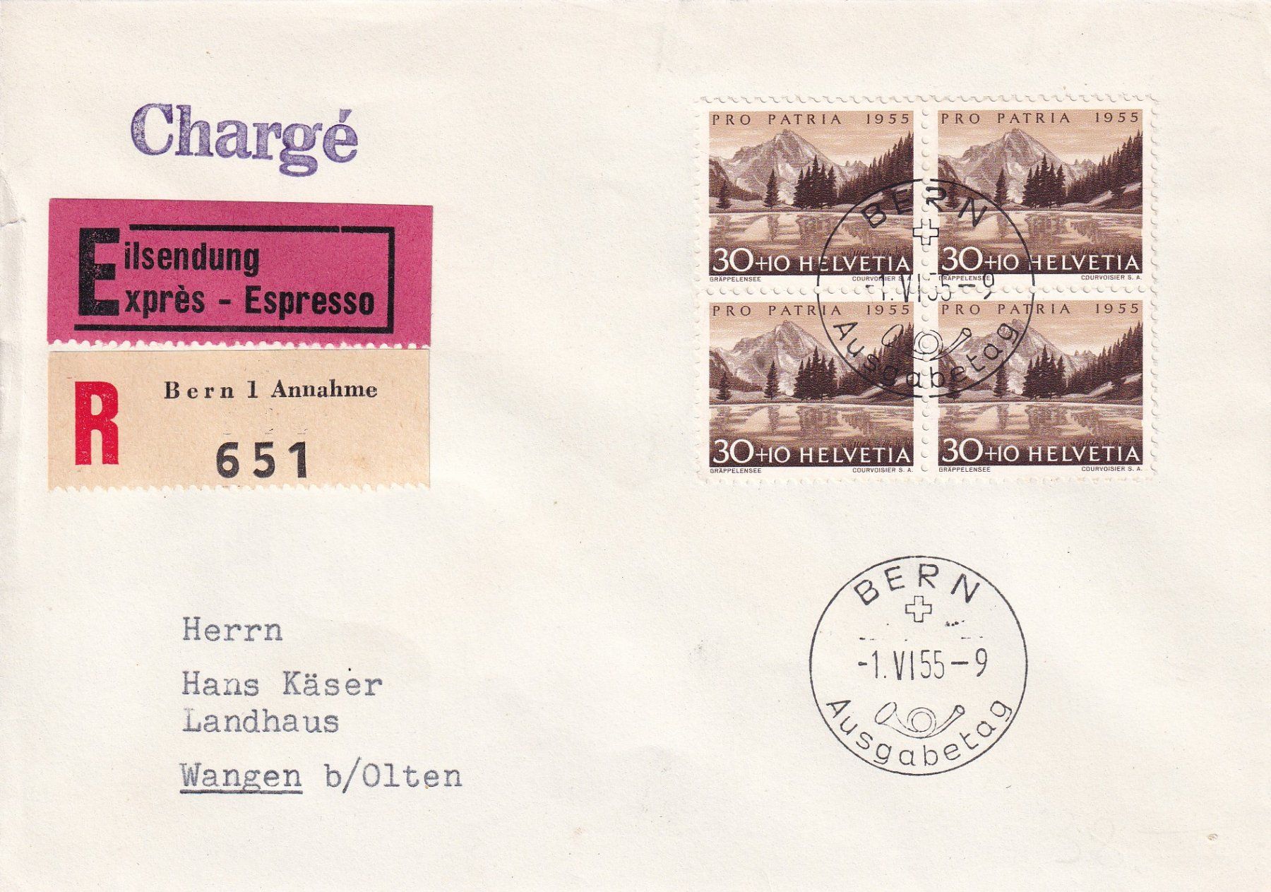 Tutti i francobolli: Pro Patria 1955, FDC – Usato da Birsfelden venduto da chr_yq2g 4