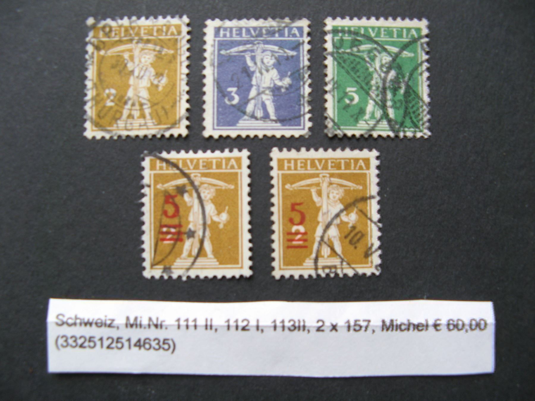 Alle Briefmarken: Tellknabe, kleines Lot gestempelt – Gebraucht aus Frauenfeld von Interessent1