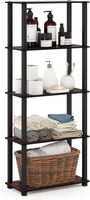Standregal 5 Ebenen Bücherregal Holz Metall Schwarz