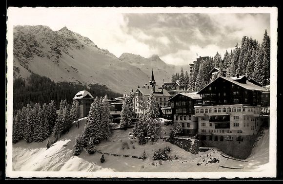 Cartoline postali: AK Arosa, Dorfmitte mit Kursaal – Usato da Berlin venduto da bartko-reher