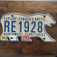  🇨🇦 Autoschild, Northwest Territories RE1928 - Kanada