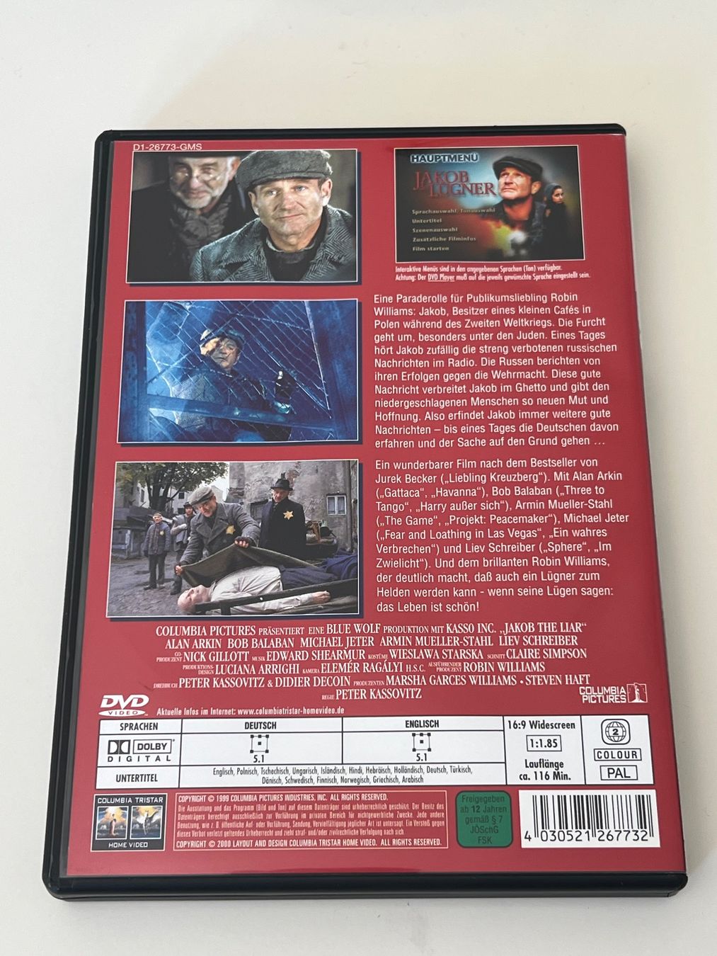Tutti i DVDs: Jakob der Lügner DVD, Robin Williams – Usato da Altstätten SG venduto da sheamus 1