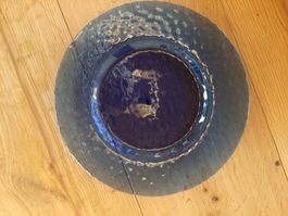 Glasteller blau rund (24 cm)