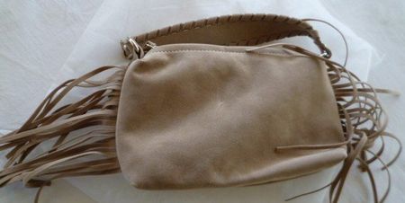 Wildleder Fransen Tasche, beige. Top Zustand, Herbst 🍂