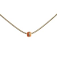 925 Silber Halskette, 18K vergoldet, orange emailliert