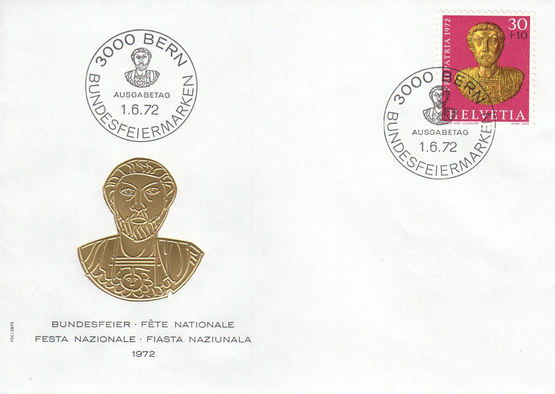 Tutti i francobolli: 1972 Pro Patria 4 FDC Einzelmarken – Usato da Spreitenbach venduto da Mustang_1105 2