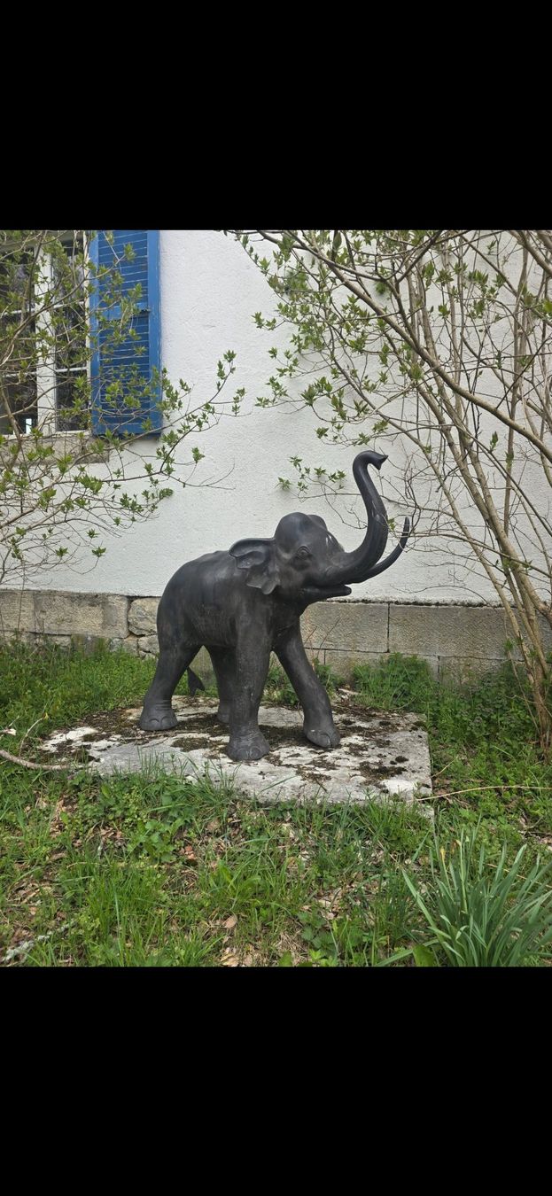 Sculture & Statue: Éléphant de jardin en bronze massif – Usato da Les Bois venduto da mar_wlc2