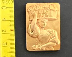 KABA Thun, Austellung Anstecker goldfarben, original Vintage