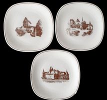 Langenthal 69 Dessert Teller Burgen 3x assiettes châteaux