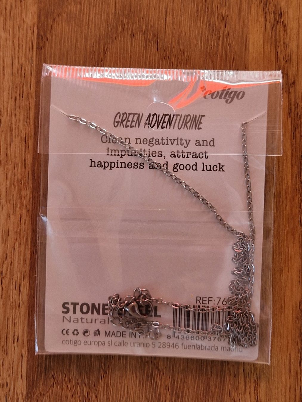 Catenine: Silbrige Kette mit grünen Stein – Nuovo e nell'imballaggio originale da Zürich venduto da yro_qvz7 1
